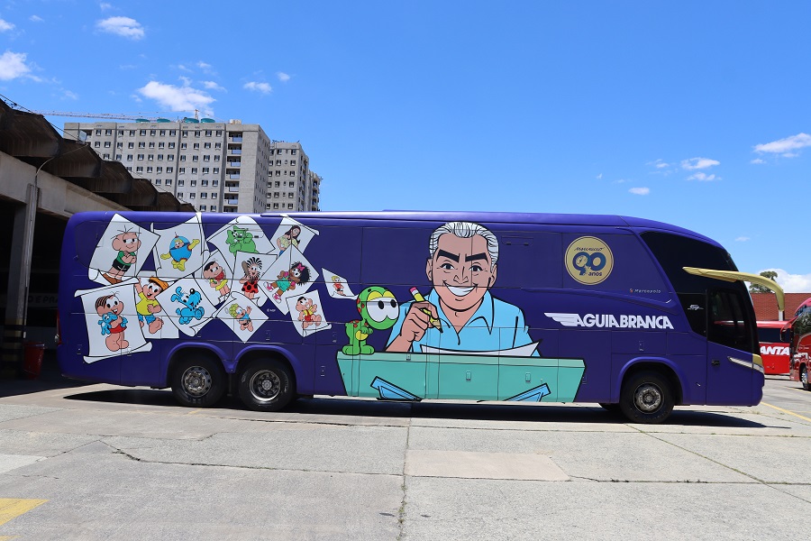 Viação Águia Branca homenageia os 90 anos de Mauricio de Sousa 1 Viação Águia Branca