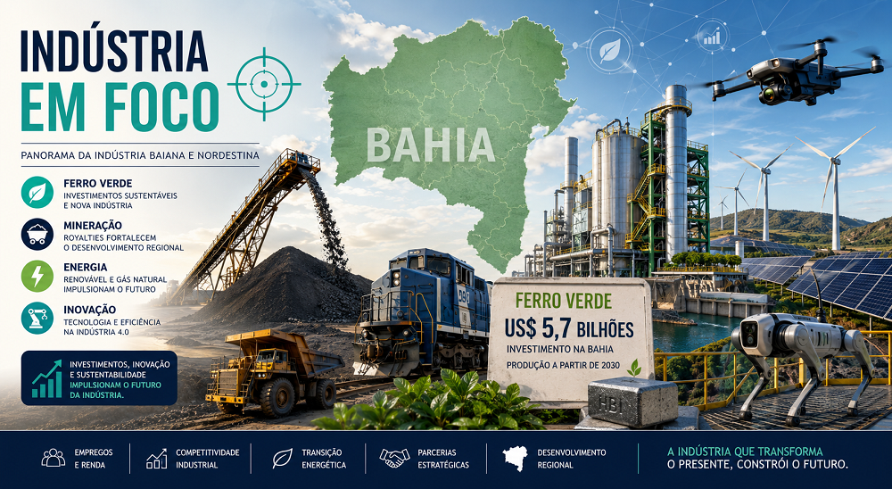 Ferro verde, energia e mineração reposicionam a indústria da Bahia 1 Ferro verde, energia e mineração reposicionam a indústria da Bahia