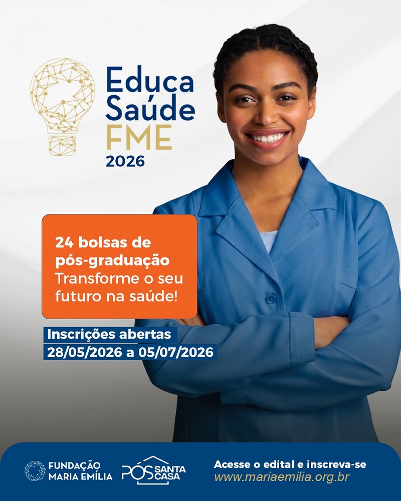 Fundação Maria Emília oferece bolsas integrais para especialização em saúde 1 saúde